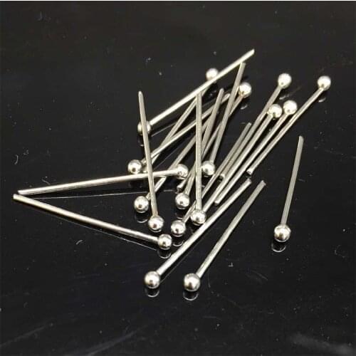 100pcs Stainless Steel Ball End Head Pins Silver Tone 21 Gauge Hypoallergenic DIY For Accessories Findings Making