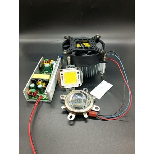 100Watt warm/White Full SpecturmLED chip + Heatsink Cooler + LED Driver + 44mm led lens kit