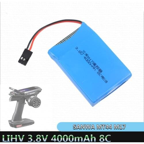 1S 3.8V 4000mAh 8C HV Lipo Battery Futaba Plug Connector for SANWA MT44 M17 RC Remote Controller Transmitter Radio Control Parts