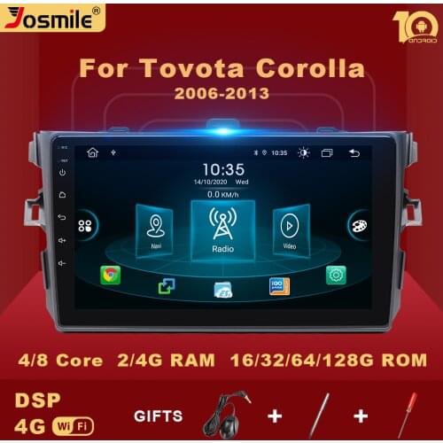 2 Din Android 10.0 Car Multimedia Player For Toyota Corolla E140/150 2007 2008 2009 2010 2011 2012 2013 2014 2015 2016 Radio DSP