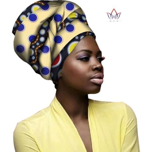 2021 Multi-color Headwear Headband Bazin Head Decorations Wrap Tie Scarf High Quality African Hair Head Scarf For Women AF005
