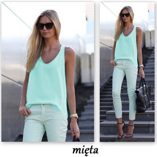 2021 Solid Women Summer Tank Tops Beach Sleeveless Sexy Top Chiffon Ladies Tanks Top Female Crop Vest Top 3XL