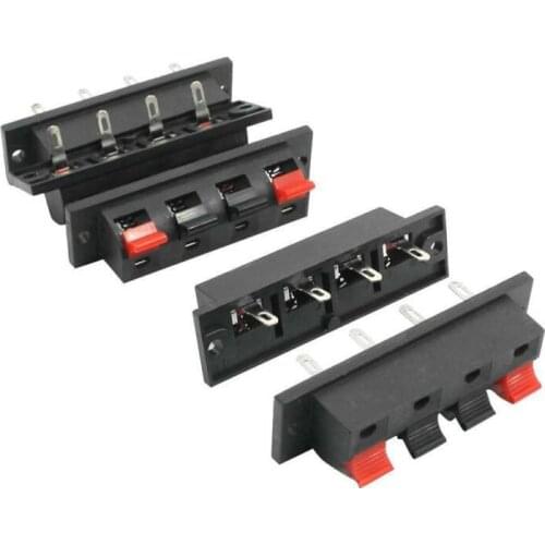 4pcs 4 Positions Connector Terminal Push in Jack Spring Load Design Audio Speaker Terminals Panel Connector
