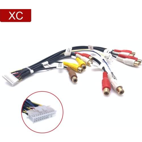 Car Stereo Radio 24 Pin 11 RCA Output Wire Harness Wiring Connector Adaptor Cable for Pioneer AVIC-F900BT AVICF90BT X9115BT