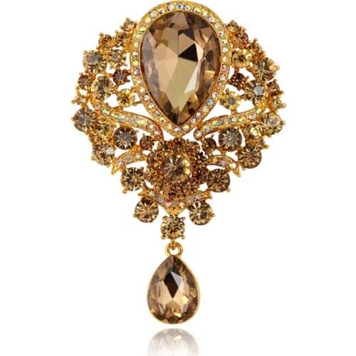 Free Shipping New Male mens Original Rhinestone Alloy Corsage Female European and American Glass Pendant Brooch Pin Accessories