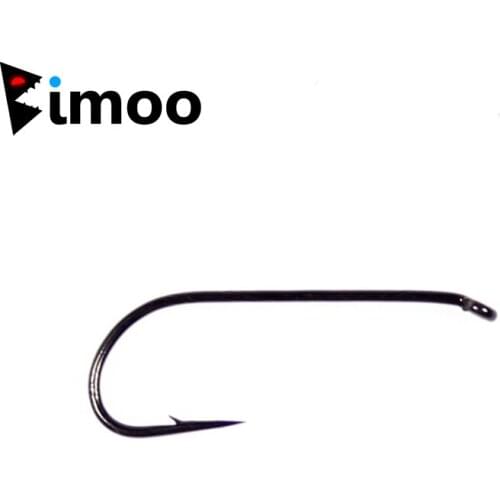 Bimoo 100PCS #8 #12 #20 Dry Fly Hook Japan Strong & Sharp Dry Fly Tying Hooks Black Nickle for Trout Fishing