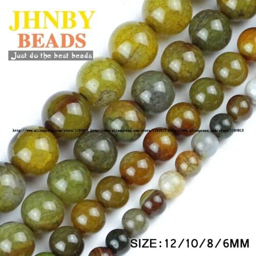 JHNBY Tea Dragon scales carnelian beads Natural Stone Round Loose beads ball 6/8/10/12MM Jewelry bracelet accessories making DIY