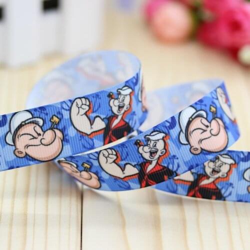 DHK 7/8'' 5yards Popeye printed grosgrain ribbon hair bow diy party decoration OEM Wholesale 22mm E729