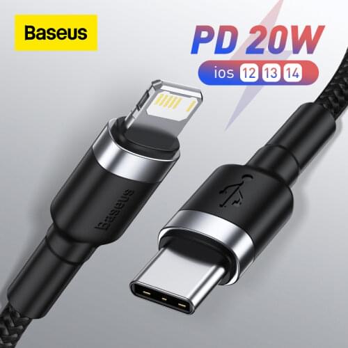 Baseus PD 20W USB C Cable for iPhone 12 11 Pro Max Fast Charging USB C Cable for iPhone 12 7 Data USB Type C Cable