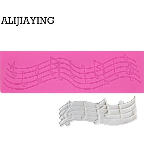 M0466 1Pcs 3D Musical Note Silicone Fondant Cake Molds Chocolate Jelly Decorating Tools DIY lace Kitchen Baking Accessories