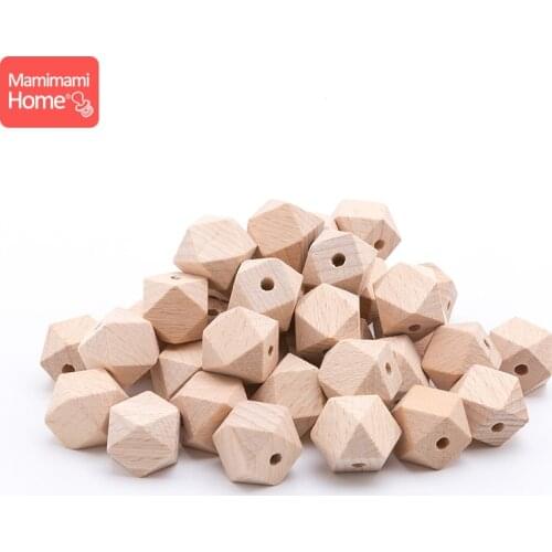 Mamihome 5pc 14mm-20mm Beech Wooden Hexagon Beads Baby Teether BPA Free DIY Pacifier Pendant Wooden Blank ChildrenS Goods Toys