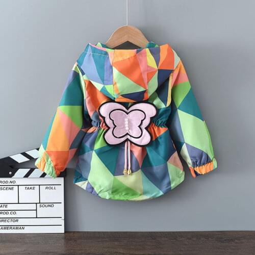 Menoea 2021 New Fashion Kids Girls Autumn Thin Jackets Baby Butterfly Appliques Coats Children Casual Sweet Outerwear for 0-8Y