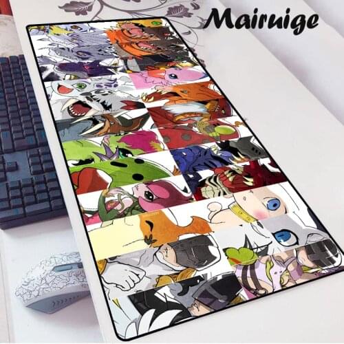 Cute Cartoon Digimon Mouse Pad 40x90cm XXL Large Computer Gaming Accessories Kawaii Decor Gamer Keyboard Desk Mat Anime Mousepad