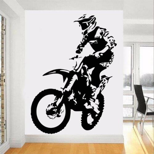 Motocross Wall Sticker Boys Kids Bedroom Stickers Motorcycle Vinyl Decal Removable Home Decoration Living Room Decor Art Mural