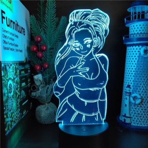 MY HERO ACADEMIA Momo Yaoyorozu 3D Lamp Anime Led Light for Bedroom Decor Boku no Hero Academia Colorful Night Light Kids Gifts