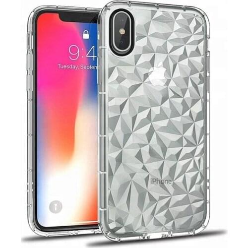 Wholesale Diamond Texture Transparent Clear Soft TPU Mobile Phone Cover For iPhone XS Max Case