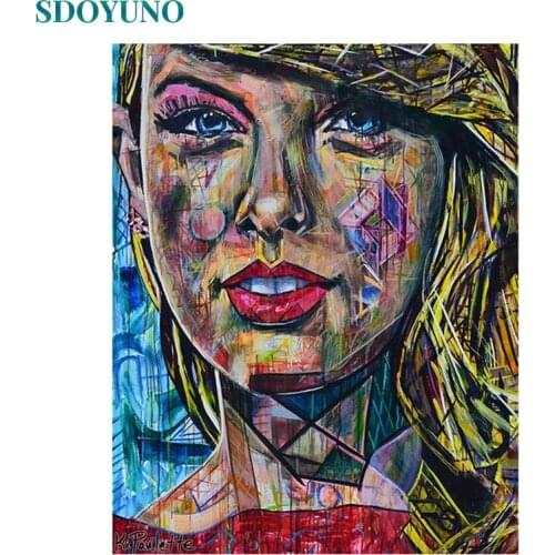 SDOYUNO DIY Oil Painting By Numbers 60x75cm Drawing By Numbers Figure Home Decor Frameless Digital Painting On Canvas