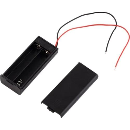 AAA Battery Box Case Holder with ON/OFF Switch With Wire Leads Side By Side Battery Box Connecting Solder For 2pcs AAA Batteries