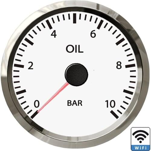 New 52mm WiFi Oil Pressure Gauge 0-10Bar Programmable Compatible with All Types or Ranges Ohm Signal Sensor DC 12/24V Universal