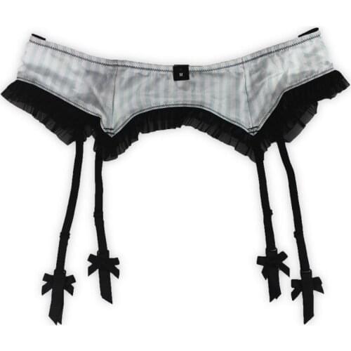 Fashion Strip Pattern Bowknot Plus size Women/female/lady sexy garter belt for stocking, Metal clips lingerie underwear GA1032