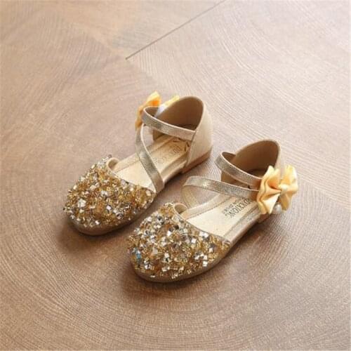Girls' Sandals 2020 Summer Princess Bowknot Shoes Shiny Leather Children Baby Soft Bottom Toddler Shoes
