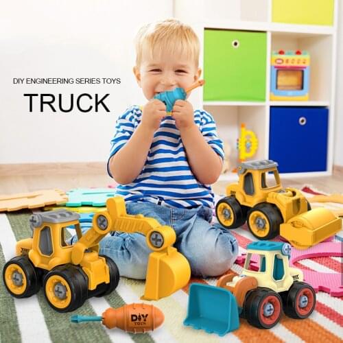 DIY Detachable Engineering Vehicle Car Styling Toys For Children Boys Dump Tracks Educational Model Diecast Cars Toys For Kids