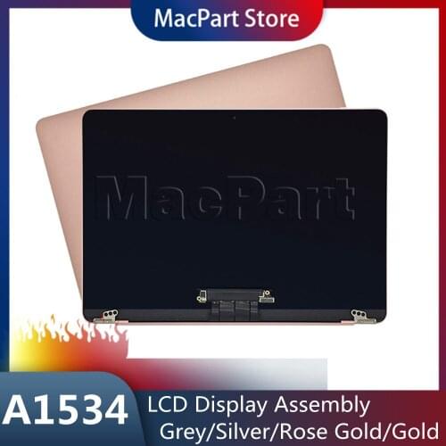 Grey/Silver/Rose Gold/Gold Color for Macbook Retina 12" A1534 LCD Display Screen Complete Assembly 2015 2016 2017 661-05096
