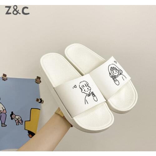 Slippers women summer wear students Korean ins soft anti-slip online celebrity home indoor fashion Joker slippers women shoes
