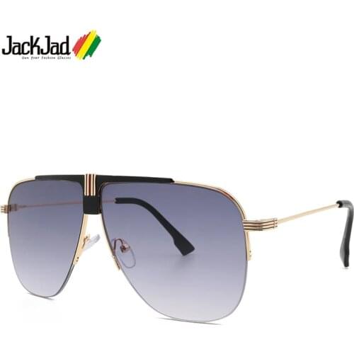 JackJad 2020 Fashion Vintage Half Metal Frame Pilot Style Sunglasses Men Gradient Brand Design Sun Glasses Oculos De Sol 2541