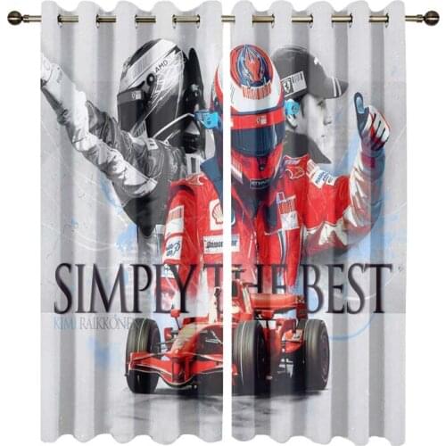 Bedroom Modern Luxury Blackout Curtain Customized Drapes 3D Kimi Raikkonen Printed Window Curtains for Living Room Cortinas