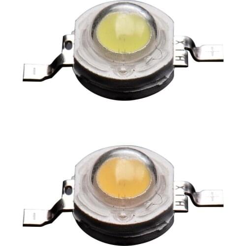 50pcs/Bag 1W 3.0-3.4V LED Lumens Lamp Beads High-power Aluminum Bracket Lamp Bead For DIY Flood Light