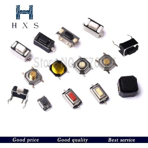 50PCS Tact Switch Silicone Button Micro Switch 3*4*2mm 3x6x4.3mm 2Pin 3x6x2.5mm 4*4*1.5mm SMD 4 Feet