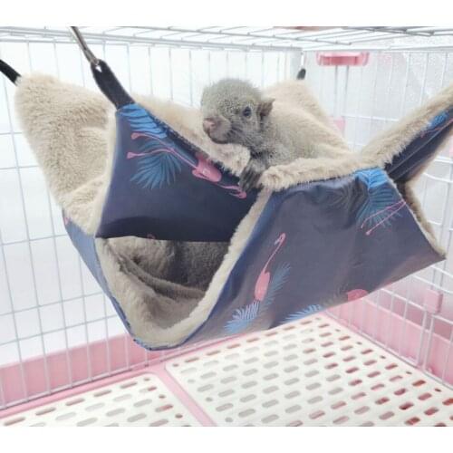 Warm Hamster Hammock Hanging Bed House Winter Small Animal Squirrel Guinea Pig Double-layer Plush Cotton Nest Pet Supplies