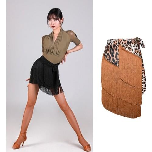 Latin Dance Skirt New Sexy Fringe Practice Clothes Professional Rumba Tassel Stage Performance Skirt Samba Tango Costume DWY5286