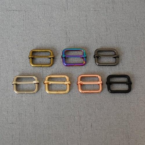 1 pcs/pack 25mm Metal Slides Tri-Glides Wire-Formed Roller Pin Buckles Strap Slider Adjuster Buckles in seven colors