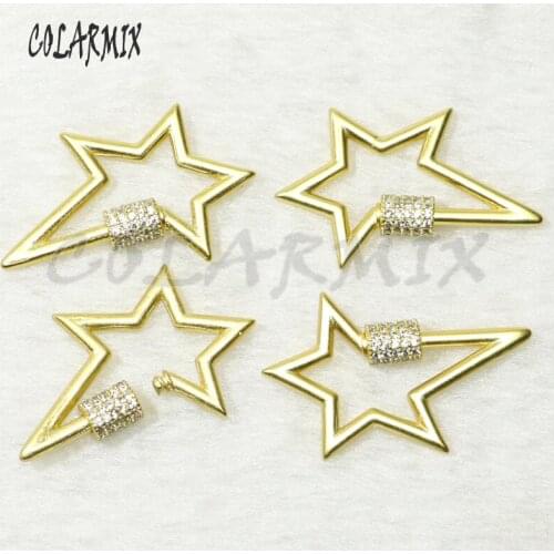 10pcs Star clasp bolt clasp jewelry accessories golden pendants for jewelry making Slim clasp for necklace 50230