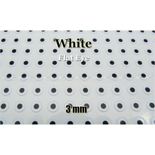 3mm Flat White / Wholesale 1200 Flat Eyes, Fly Tying, Jig Tying, Lure Making, Spinnerbaits