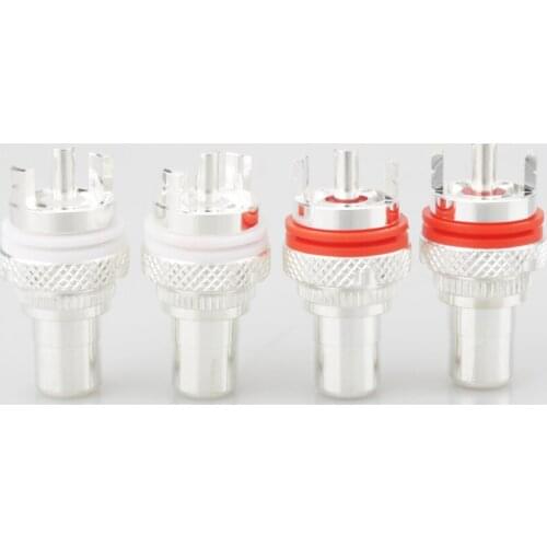 4x 805 Hi-End Silver plated RCA socket RCA female socket connector Hifi audio RCA Female Plug