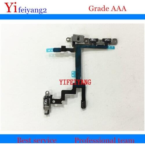 50pcs YIFEIYANG A Quality Power switch on off volume flex Cable with Metal Bracket Assembly For iPhone 5 5G