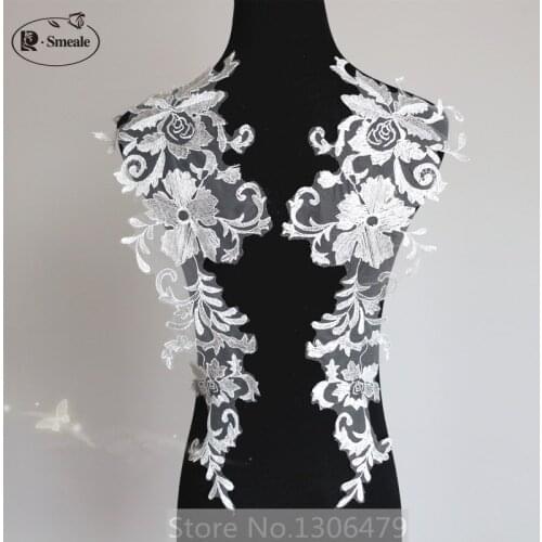 6pcs/3pair Embroidery, Lace Flower Pieces, Handmade DIY Wedding Dresses, Fashion Patches and Other Lace Fabrics Materials,RS1526