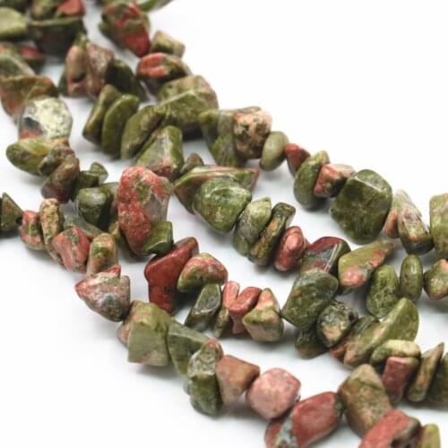 82cm 5-7mm Irregular Stone Natural Unakite Jaspers Freeform Chip Gravel Loose Beads for Jewelry Making DIY Crafts Findings A418