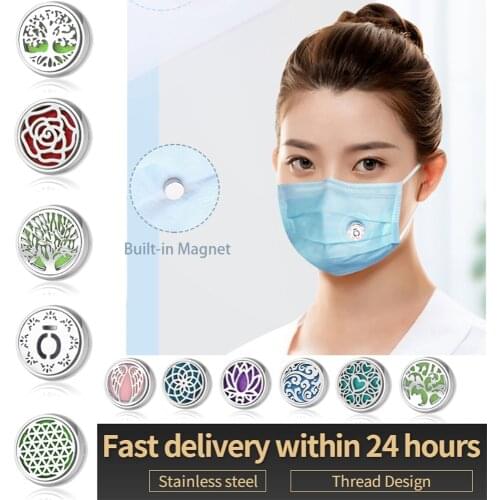 Aroma Face Clip Essential Oil Diffuser Face Clip Aromatherapy Locket Stainless Steel Brooches Magnetic Buckle For Women Man Gift