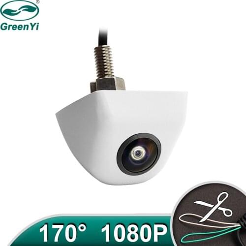 GreenYi 170° HD AHD 1080P White Car Rear View Camera Easy to Install Metal Body Vehicle Reverse Backup Fisheye Lens Camera