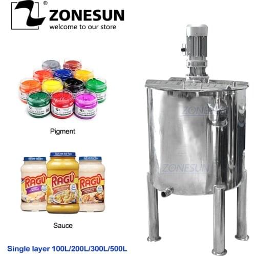 ZONESUN 100L 200L 300L 500L Sanitary Stainless Steel Blender Vertical Cosmetic Liquid Chemical Mixing Equipment Tank