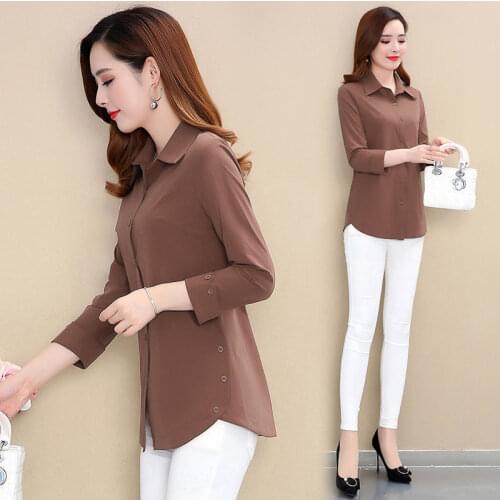Blouse Women Shirt 2021 Spring Shirt Womens Long-Sleeved Blouse Blusas Mujer De Moda