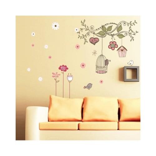 DIY Cartoon Flower Kids Room Home Decal Vinyl Wall Sticker Birds Nursery Decoration Wall Decor Wall Art Mural