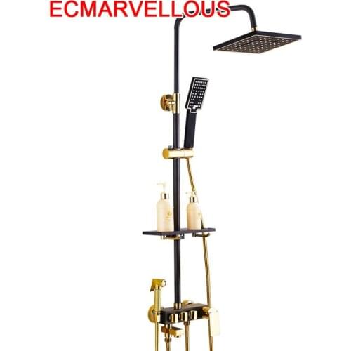 Doucheset Salle Bain Preto Panel Electrica Colonne Regadera De Ducha Douche Eletrico Do Banheiro Chuveiro Bathroom Shower System