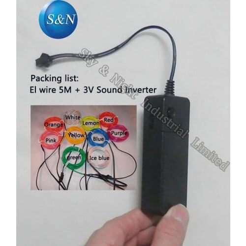 EL wire Inverter/Driver/Controller 3V with Sound Inverter + 5M EL wire