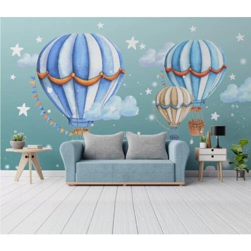 Custom photo wallpaper for walls 3 d mural wallpapers Modern hand-painted childrens room hot air balloon cartoon mural wall