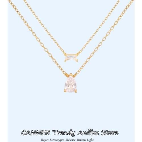 Canner 2021 Trend Necklace For Women 925 Sterling Silver Choker Necklace Crystal CZ Necklace Mother Gift Collier Femme Collar W5